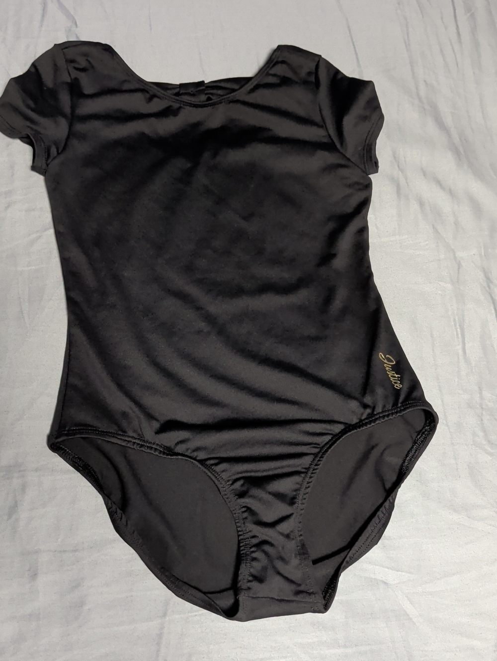Justice Black Short Sleeve Dance Gymnastics Leotard